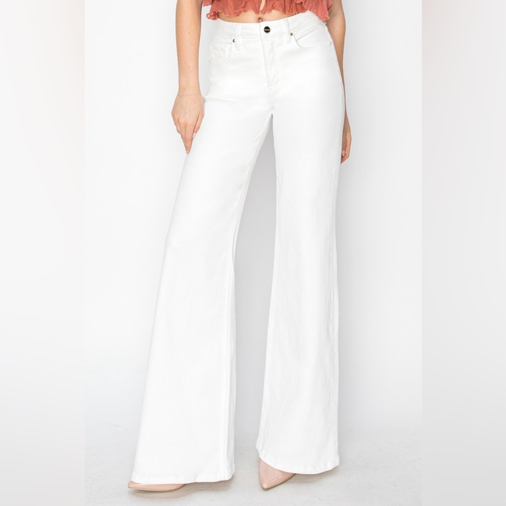 High Rise Tummy Control Wide Leg Jeans